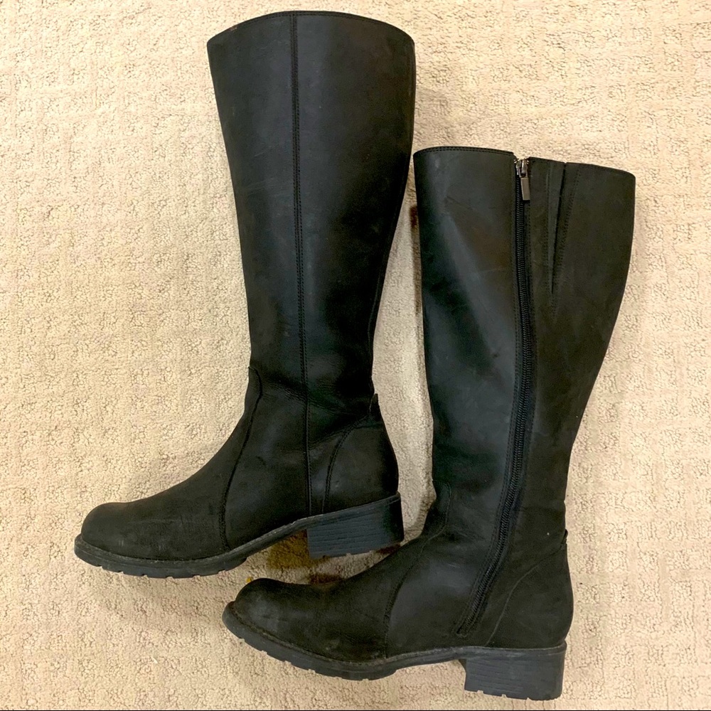 Clark Leather Calf Black Boots Size 9